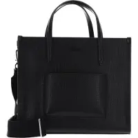 Lacoste Leder Handtasche Umhängetasche Chantaco Classics Top Handle Bag Noir schwarz