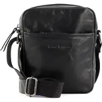 Bruno Banani Leder Umhängetasche Crossbody Bag Black schwarz