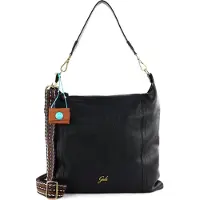 Gabs Leder Schultertasche Elide Genevieve Shoulder Bag Black schwarz