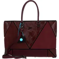 Gabs Leder Schultertasche Rioko Momu Sendai Black Shoulder Bag Chianti weinrot