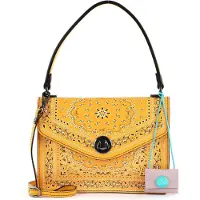 Gabs Leder Schultertasche Abendtasche Antonella TG Bandana Ruga Shoulder Bag Mango dunkelgelb