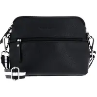 Bruno Banani Leder Umhängetasche Crossbody Bag Black schwarz