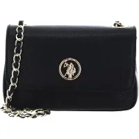 U.S. POLO ASSN. Leder Schultertasche Arlington Small Pochette Leather Bag Black schwarz