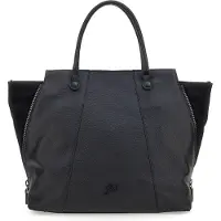Gabs Leder Schultertasche Umhängetasche Ambra Caribu Crosta Black Shoulderbag Nero schwarz