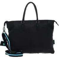 Gabs Leder Schultertasche Shopper Aura TG Montone Pence Black Nero schwarz