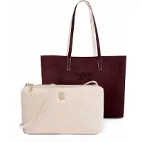Replay Shopper Schultertasche Shoulder Bag Cream White + Huckleberry creme weinrot