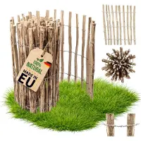 Pemicont Floranica Staketenzaun Haselnuss 1 m x 80 cm Rollzaun Beetzaun Lattenabstand 4-6 cm - handgespalten, unbehandelt