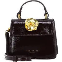 Ted Baker Umhängetasche Roselah Rose Detail Square Mini Top Handle Bag Wine weinrot
