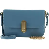 Ted Baker Leder Umhängetasche Schultertasche Kkaysa Polished Leather Crossbody Bag Mid - Blue blau
