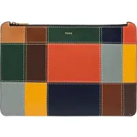 Fossil Handgelenktasche Utensilientasche Wristlet Brown Patchwork mehrfarbig