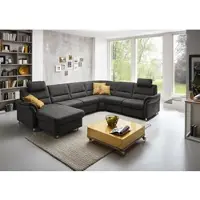 Die Planbar Wohnlandschaft "ZE-EM16033 U-Form, Breite 330 cm", grau (mammut anthrazit), B:330cm T:262cm, 100% Polyester, Sofas, Wohnlandschaft, wahlweise mit Kopfstützen und Schlaffunktion