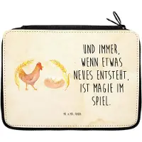 Mr. & Mrs. Panda Federmäppchen Huhn Stolz - Vintage - Geschenk, Magie, Stifteetui, Mäppchen, Hahn, Bauernhof, Etui, Federmappe, für Stifte, Spruch, Hof, Schwangerschaft