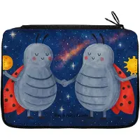 Mr. & Mrs. Panda Federtasche Sternzeichen Zwilling Design - Weiß - Geschenk, Marienkäfer, Glückskäfer, Etui, Mäppchen, Federmappe, Zwillinge, Zwillingsschwester