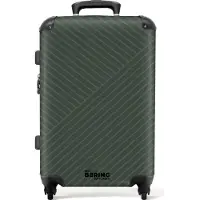NoBoringSuitcases.com Hartschalen Koffer Mittelgroß 67x43x25 cm, 72L, Abstrakte Drucke für Männer: Grüngrau mit abstrakten Linien, Reisekoffer mit 4 Rollen