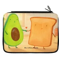 Mr. & Mrs. Panda Schlampermäppchen Avocado Toast Design - Weiß - Geschenk, Bleistiftetui, Hochzeit, Liebe, Federmappe, Federmäppchen, Etui für Stifte, Hochzeitsgeschenk