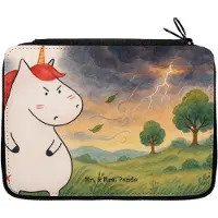 Mr. & Mrs. Panda Mäppchen Einhorn Wut Design - Weiß - Geschenk, Einhörner, Federmappe, Spaß, Bleistiftetui, Schlampermäppchen, Federtasche, Unicorn, Ansage, Arbeit