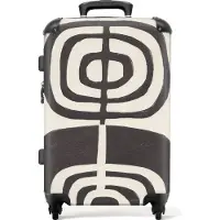 NoBoringSuitcases.com Großer Koffer - Abstrakt - Schwarz - Blume - Pflanze - Kombinationsschloss TSA - Hartschalen Trolley 4 Rollen - 72 liter - Reisekoffer - 66 cmKoffer Mittelgroß 67x43x25 cm, 72L,