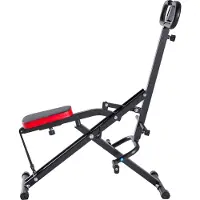 SucceBuy Kniebeugenmaschine für effektives Training, klappbares Fitnessgerät mit 5-fach verstellbarem Sitz, Heimtrainer für Gesäß und Beine, Trainingsgerät in Schwarz
