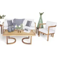 AEA Gartenmöbel Set 3tlg Stilvolle Komplett 3+1 Sitzer Couchtisch Modernes