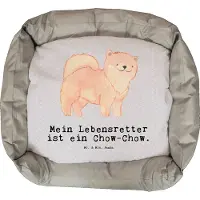 Mr. & Mrs. Panda Hundesofa Chow-Chow Lebensretter - Grau Pastell - Geschenk, Muttertag, Welpen, Geburtstag, Nikolaus, Asiatischer Spitz, Vatertag, Weihnachten