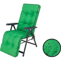 Bjird Liegenauflage Auflage für Gartenstuhl mit Fußstütze, Auflage für Gartenliege Liegestuhl mit mit Bindebänder und Gummi-Befestigungsbänder - 160 x 50 cm, Grün Oxford