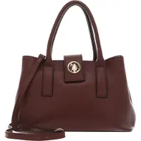 U.S. POLO ASSN. Leder Handtasche Umhängetasche Arlington Double Handle Bag Brown braun