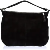 s.Oliver Leder Schultertasche Shoulder Bag Grey / Black schwarz