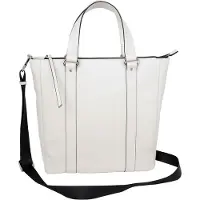Cinque Leder Schultertasche Diane Shopper Cream White weiß