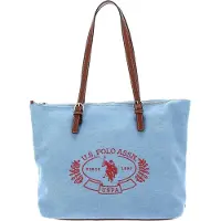 U.S. POLO ASSN. Shopper Springfield Canvas Shopping Bag Sky Blue blau