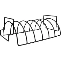 Krumble BBQ Spareribshalter - Fleisch- und Spareribshalter - Umkehrbar - Backofenrost - BBQ-Zubehör - Metall - Schwarz