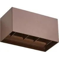 LINDBY LED-Außenwandleuchte Nivar, eckig, rost, 20 cm, IP54