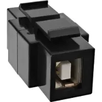 InLine USB 2.0 Snap-In Einsatz, USB A Buchse/ B Buchse, schwarzes Gehäuse, Schwarz, USB 2.0 A female, USB2.0 B, Buchse, Buchse, Kunststoff