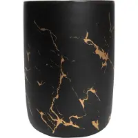 QUVIO Make-up Pinselhalter - Zahnbürstenhalter - Organizer - Cup - Schwarz mit Gold