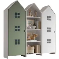 Vipack - CASAMI BRUGES Set 3-tlg. best. aus: Regalschrank, Schrank 1-trg. mit Front in Grün u. Weiß
