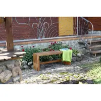 Woodfurniture Sitzbank CUBE aus Kiefernholz, honigbraun, kratz- und sonnenbeständig, 110x33x45 cm