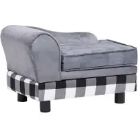 Syfax Hundesofa Grau 57x34x36 cm Plüsch