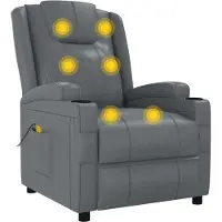 Syfax Massagesessel Anthrazit Kunstleder