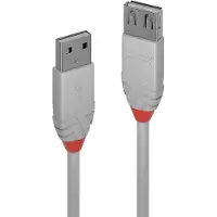 Lindy 36713, 2 m, USB A, USB A, USB 2.0, 0,48 Gbit/s, Grau