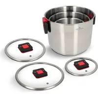 Zwieger ZWG-GZK-2569, Kochset, Aluminium, Aluminium, Aluminium, Schwarz, Rot, Glas