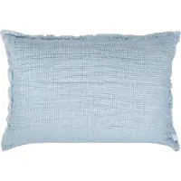 Zoeppritz Dekokissen ZOEPPRITZ1828 "Honeybee", blau (water, unifarben), B:60cm L:40cm, Leinen, Dekokissen_Sitzkissen_Kissenhüllen, Dekokissen, Kissenhülle im Waffelpique