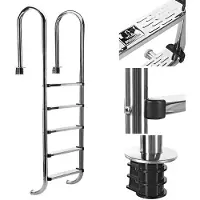 Bc-elec - PL004 Schwimmbadleiter mit 4 Sprossen aus Edelstahl 304SS, 183cm, Schwimmbadtreppe mit 4 Stufen.