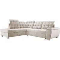 Domo Ecksofa LOTTA In SALVADOR Stoff, Maße 258x212cm – Elegantes Design, Vielseitige Schlaffunktion Und Robuster Stauraum Für Ihr Wohnzimmer Anordnung der Möbel Linksseitig Farbe: BEIGE