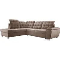 Domo Komfortables Ecksofa LOTTA, Maße 258x212cm, Mit Schlaffunktion Und Hochwertiger Polsterung – Ideales Möbelstück Für Kleine Und Große Räume Anordnung der Möbel Linksseitig Farbe: CAPPUCINO