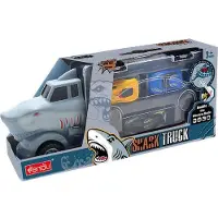 Nobrand Hai-Dino Spielzeugfahrzeug mit 3 Rennwagen, 28,5 x 7,5 x 12 cm