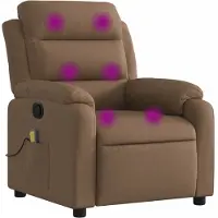 Syfax Massagesessel Braun Stoff, 6-Punkt-Vibrationsmassage, neigbar 135 Grad, 75x100x92,5 cm (B x H x T), bis 110 kg