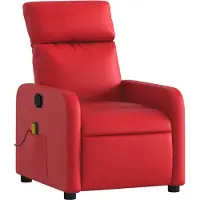 Syfax Roter Kunstleder Massagesessel mit 6-Punkt-Vibrationsmassage, 66x89,5x95,5 cm (B x T x H)