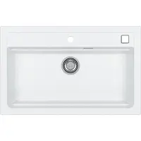 Alveus Atrox 40 Küchenspüle, Verbundmaterial, 790 x 500 x 200 mm, inklusive Siphon, Weiß