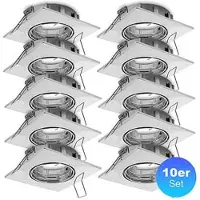 Heitronic Einbaustrahler GU5.3, 10er Set max. 35 Watt, 1,6 Meter Zuleitung und AMP-Stecker
