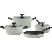 Berghoff Leo, Kochset, Salbei, Aluminium, Schwarz, Phenolharz, Glas