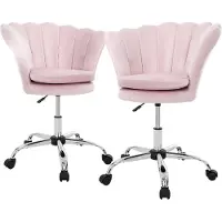 ML-Design | 2er-Set Schreibtischstühle Tulin Samt Rosa Samt 62x90x63 cm | NADUVI